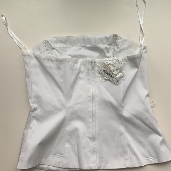 NWT 🤍🤎White House Black Market WHBM Floral Sequin Embellished Bustier Crop Top - Picture 11 of 16